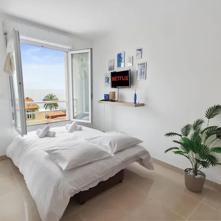 L'azur - Seaview - Ac - Tram - Wifi - Airport 公寓